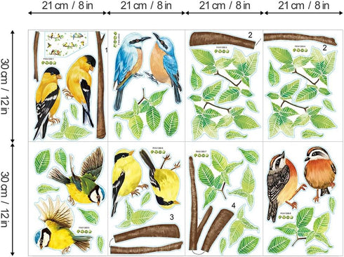 Robin Birds Wall Stickers Tree Branch Wall Decals Nursery Wall Art Decor for Kids Bedroom Living Room...