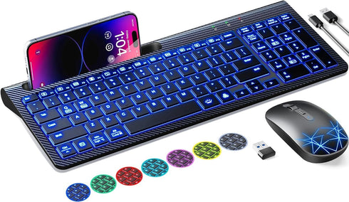 Wireless Keyboard and Mouse-KPMARE 2.4G USB Receiver-KB010...
