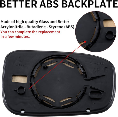 Driver Side Mirror Replacement for 2003 2004 2005 2006 2007 Honda Accord Mirrors Glass - Convex Mirror Glass, Left Side Rear View Mirror...