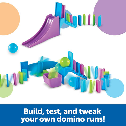 Learning Resources STEM Explorers Domino Action, STEM Toys for Kids, 59 Pieces, Age 5+ Gifts for Boys and Girls, 45 dominos, 10 double-sided chall...