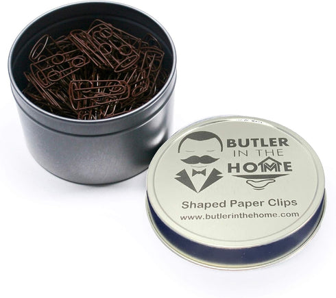 Soda or Iced Tea Cup Shaped Paper Clips Great for Paper Clip Collectors or Office Gift - Comes in Round Tin with Lid and Gift Box (100 Count Brown...