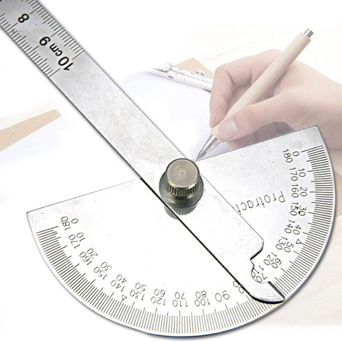 Nortools 0-180° Round Head Protractor - Angle Finder Craftsman Ruler Machinist Tool (Stainless Steel)...