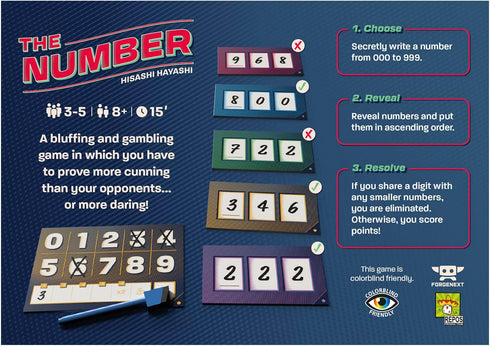 The Number Party Game Fun Risk Taking Strategy Board Game for Family Game Night Great Family Game for Kids and Adults Ages 8+ 3-5 Players Avg. Pla...