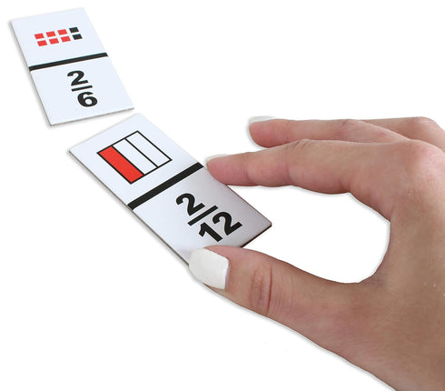 LEARNING ADVANTAGE The Original Fraction Dominoes - 49 Dominoes - Math Manipulative for Kids - Equate, Add and Subtract Fractions...