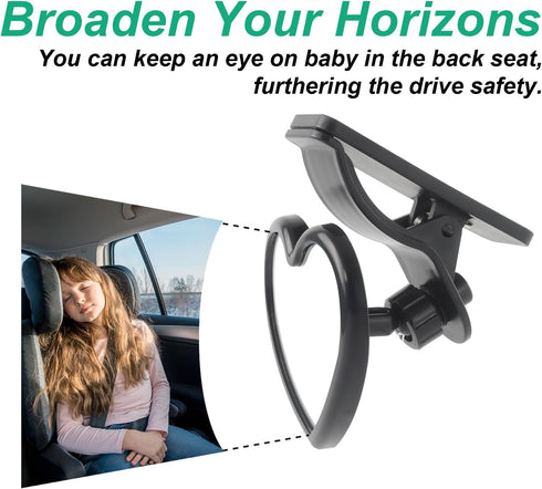 Baby Car Mirror Rear Facing,Convex Rear View Baby Mirrors for Cars,Automotive Interior 360 Degrees Adjustable Love Mirrors to See Rear Kids,Babies...