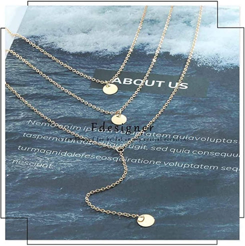 Fashion Layered Long Necklace Coin Pendant Necklace Chain Charm Necklace Jewelry for Women...