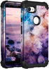 Fingic for Google Pixel 3a Case, Floral 3 in 1 Heavy Duty Protection Hybrid Hard PC Soft Silicone Rugged Bumper Anti Slip Shockproof Protective Ca...
