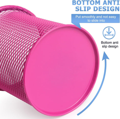 Tamaki Pen Holder Cup for Desk, Wire Mesh Pencil Cup Holder for Desk Office Pen Organizer (Pink)...