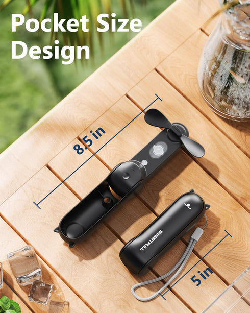SWEETFULL Misting Fan, Handheld Personal Mister Fan, Small Fan Rechargeable, Mini Spray Water Mist Fan, Kids Women Portable Fan For Travel, Outdoo...