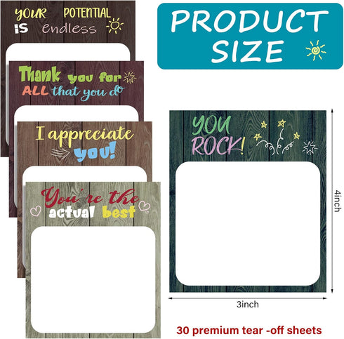24 Pieces Modern Appreciation Sticky Notes 3 x 4 Inch Funny Inspirational Sticky Note Motivational Memo Pads Cute Positive Note Pads School Office...