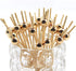 Minisland Gold Pearl Cocktail Picks, 4.7 Inch Long Bamboo Fancy Toothpicks for Appetizers, Decorative Christmas New Year Holiday Party Food Drink ...