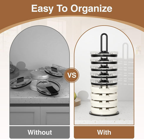 Tumbler Lid Organizer 2 Pack(0.79" Width): Holding Up to 11 lids - Metal Holder with 10 Inches of Vertical Space for Kitchen Cabinet Countertop St...