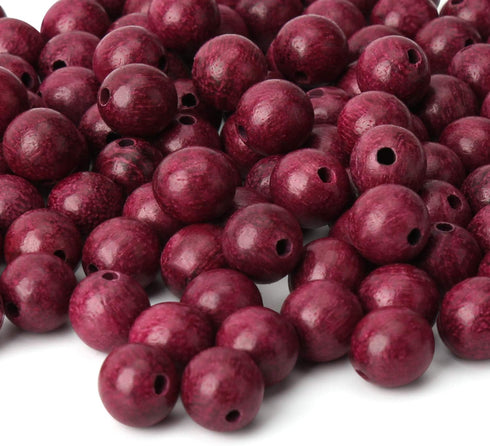 200pcs 8mm Natural Sandalwood Round Beads Gorgeous Craft Handmade Polished Spacer Mala Pray Beads with Elastic Cord for Bracelets DIY Rosary Tasbi...