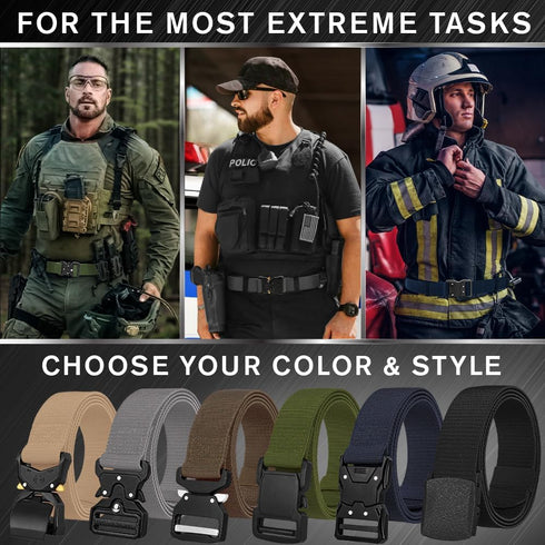 TECEUM Tactical Belt – Coyote B4 S – Heavy-Duty Military, Work, Hiking,Rigger, Utility, EDC Men’s Belts – Quick-Release – Nylon Web...