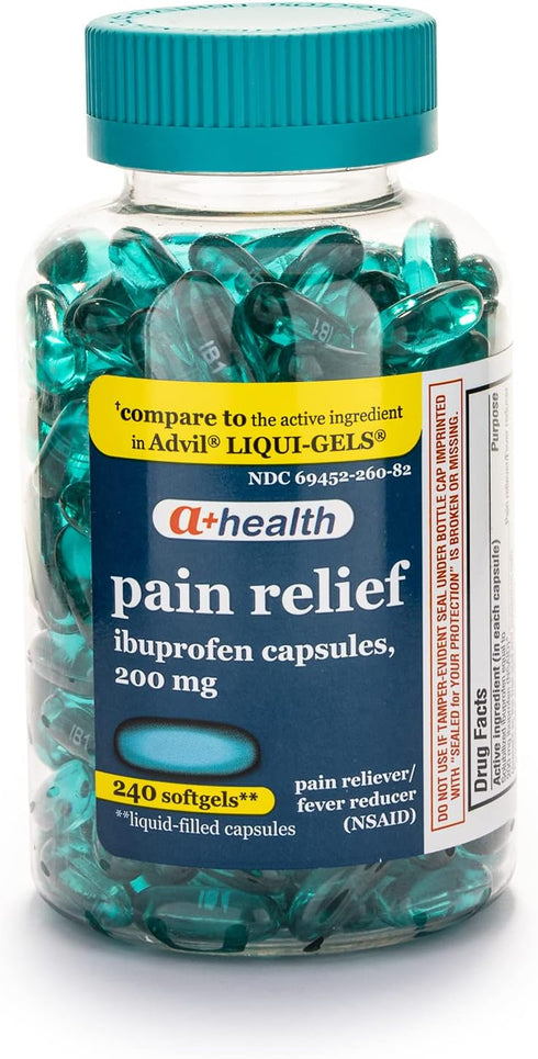 Ibuprofen 200 Mg Softgels, Pain Reliever/Fever Reducer (NSAID), 240 Count...