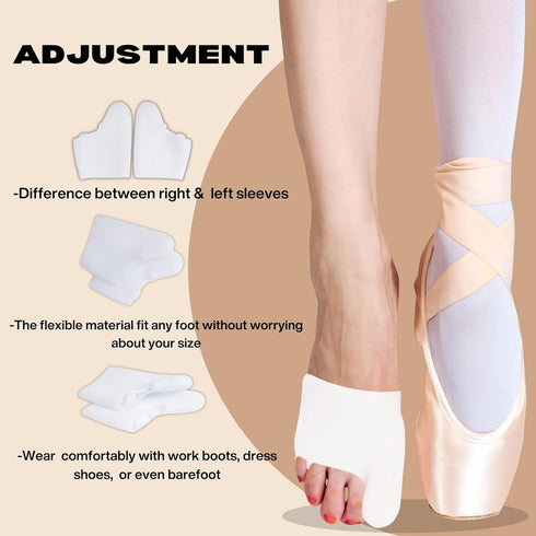 FOOTINSOLE.COM Comfort Gel Metatarsal Pads - Advanced Bunion Protector Sleeves with Toe Socks Design for Men and Women – Targeted Pain Relief, Foo...