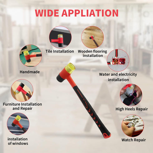 Rubber Mallet, Rubber Mallet Hammer, Double-Face Hammer, Small Rubber Mallet, Rubber Hammer for Vinyl Flooring, Tile, Crafts, Jewelry Making...