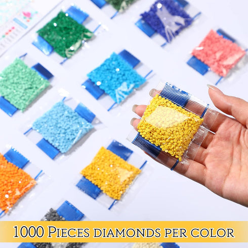 60000 Pieces 60 Color Rhinestones Diamond Painting Beads Flat Bottom Round Resin Diamond Bead Diamond Art Beads Diamond Art Replacement Diamonds f...