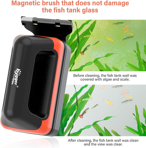 hygger Fish Tank Magnetic Glass Cleaner Two Detachable Algae Scraper for Aquarium Fish Tank?Floating Scrubber Brush Glass Algae Magnet Cleaning To...