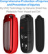 Compatible with Jeep Key Fob Cover with Leather Keychain Soft TPU Protection Key Case for Grand Cherokee Renegade Chrysler 200 300 Dodge RAM Duran...