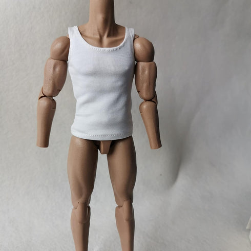 1/6 Custom Scale T-Shirt Sleeveless Vest Clothes for 12" Male & Female Action Figure Doll Clothes (White)...