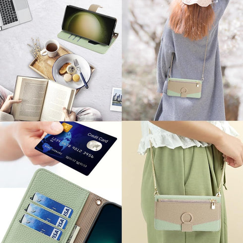 Asuwish Phone Case for Samsung Galaxy S23 Ultra 5G Wallet Cover with Screen Protector and Mirror Flip Cover Ring Card Holder Crossbody Strap Cell ...