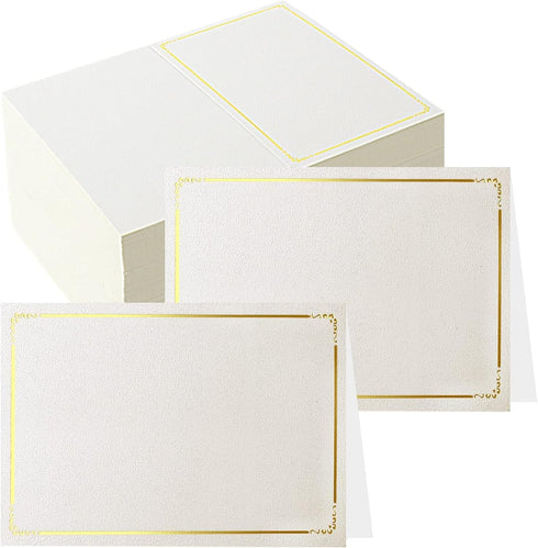 70 Pcs Place Cards Blank Fillable Banquet Seat Card with Gold Foil Frame, Place Cards for Table Setting, Escort Cards, Name Cards, Wedding Place C...