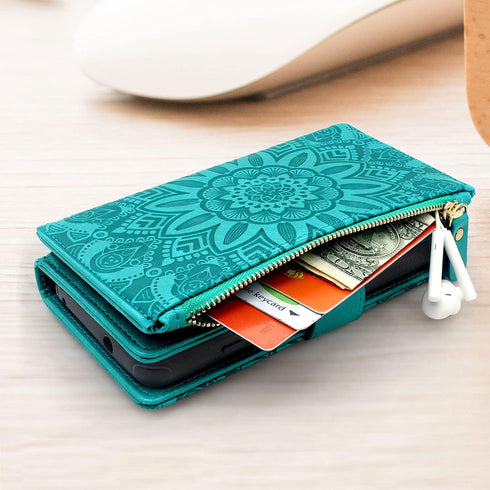Harryshell Detachable Magnetic Zipper Wallet Leather Case with Cash Coin Pocket 12 Card Slots Holder Wrist Strap Lanyard for Samsung Galaxy A32 5G...