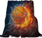 Ultra Soft Flannel Fleece Bed Blanket Basketball on Fire and Water Flame Splashing Lightning Throw Blanket All Season Warm Fuzzy Light Weight Cozy...