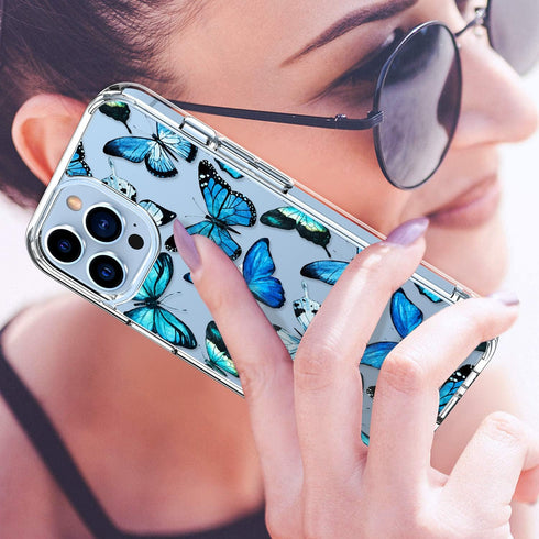 LUHOURI Designed for iPhone 13 Pro Case with Screen Protector - Crystal Acrylic Clear for Women and Girls - Slim Fit Protective Phone Cover 6.1" -...
