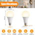 2Pack A19 LED Light Bulbs with Remote Control, 9W 800LM Smart Cordless Light Bulb 60W Equivalent, 3000K-6000K Dimmable E26 Led Bulb with Timing/Me...