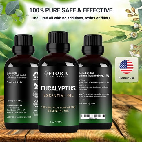 Eucalyptus Essential Oil - 100% Pure Eucalyptus Oil for Diffuser, Humidifier, Sinus, Cold, and Aromatherapy - Natural Oil for Skin, Hair, Scalp an...