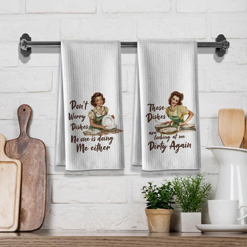 Dishes,Kitchen Towels,Funny Joked Themed Dishcloth,16 * 24,2Pack,Microfiber Bar Towel,Hilarious Hand Towels,High Absorbent Dish Towels,Best Gifts ...