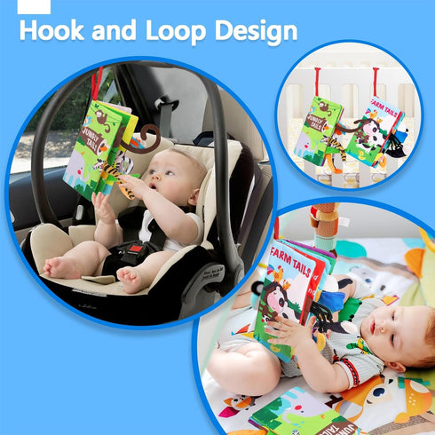 beiens Baby Books 0-6 Months, 2PCS Baby Toys 0-3-6-12-18 Months, Touch Feel Sensory Cloth Crinkle Soft Books, Tummy Time Toys, Infant Newborn Toys...
