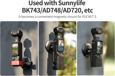 Pocket 3 Strong Magnetic Base Camera Stand Mount Stabilizer for DJI Osmo Pocket 3/2, Insta360 ONE X3/2/1/GO 3,for FIMI Palm 2/1 Action Camera Expa...