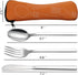 6 Pieces Silverware Single Set, Knife Fork Spoon with Carrying Case...
