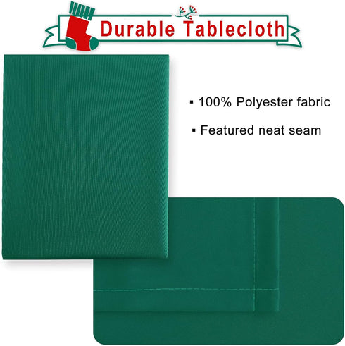 Hiasan Square Tablecloth - Waterproof Washable Polyester Table Cloth for Dining Room Birthday Party, Emerald Green, 54 x 54 Inch...