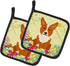 Caroline's Treasures BB6100PTHD Easter Eggs Corgi Pair of Pot Holders Kitchen Heat Resistant Pot Holders Sets Oven Hot Pads for Cooking Baking BBQ...