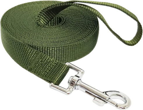 Nylon Training Dog Leash for Small Medium Large Dogs, 15ft 20ft 30ft 50ft Long Leash Dog/Puppy Lead for Obedience Recall Training, Camping (15ft, ...