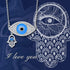LONAGO Evil Eye Necklace Silver Evil Eye Pendant Necklace Gift for Women...