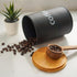 SOTECH Metal Food Storage Jar Farmhouse Coffee Canisters with Bamboo Lids,Black Kitchen Canisters Set of 3 Decorative Canisters for Kitchen Counte...
