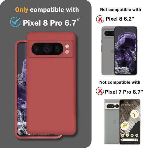 Google Pixel 8 Pro Phone Case 6.7’’(2023), Soft Slim TPU Silicone Back, Skin-Friendly & Anti-Scratch, 360°Full-Body Protection, Case Cover for Pix...