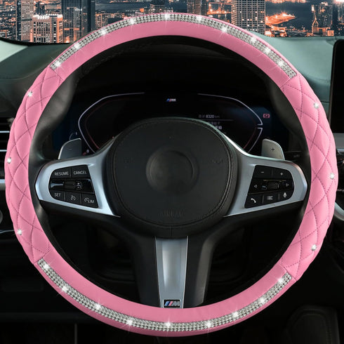 Diamond Steering Wheel Cover? 14.5-15 Inch Car Steering Wheel Cover with Bling Crystal Rhinestone,Delicate and Anti-Slip Sparkly Sedan Steering Wh...