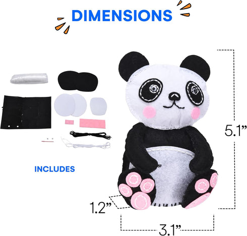 Neliblu Beginner Sewing Kit for Kids - Panda Pillow Kits - Learn to Sew for Girls - My First Sewing Kit - Kids' Arts and Crafts Project - Stuffed ...