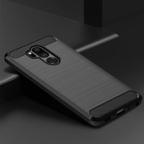 SNOSHO for LG G7 ThinQ Slim case,Thin TPU Flexible Silicone Soft Skin Gel Rubber Carbon Fiber Anti-Scratch Shockproof Protective Cases Cover for L...