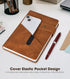 Brown A5 Lined Leather Journal Notebook for Men Women,5.9 X 8.4" Personalized Hardcover Journal with Pen,200 Pages 100 Gsm Thick Ruled Paper Daily...