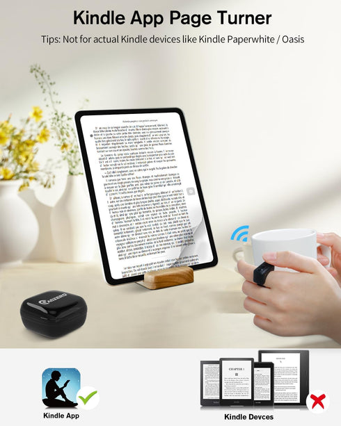 Remote Control for TikTok, Bluetooth Scrolling Ring for TIK Tok, Page Turner for Kindle App, Wireless Camera Remote Shutter for iPhone iPad Androi...