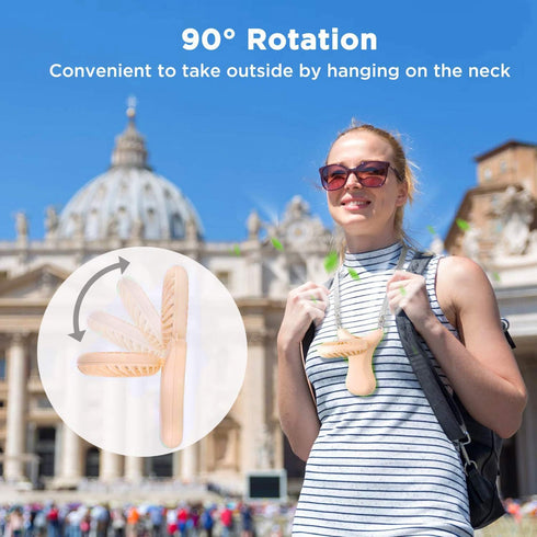 OUTXE Necklace Fan Personal Fan 3000mAh Wearable Fan Mini Handheld Fan 90° Rotation Portable Necklace Fan...