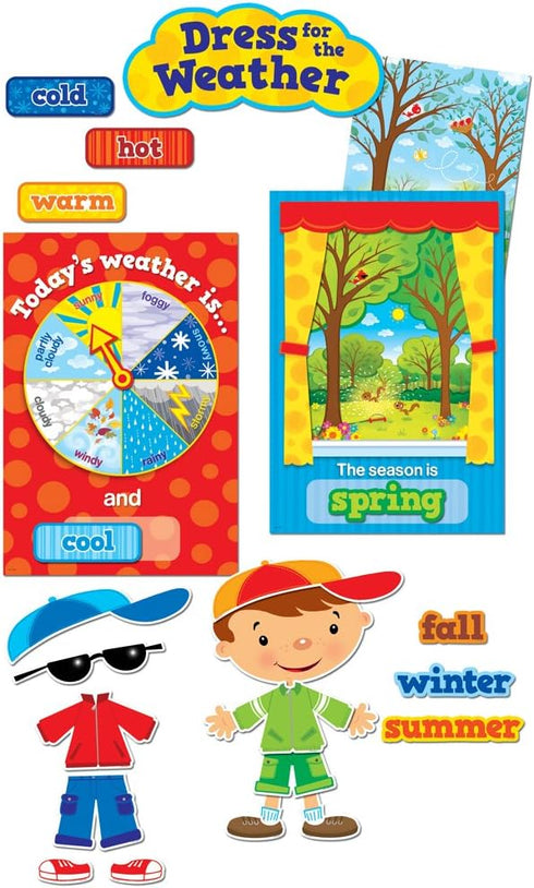 CTP Seasonal Dress for The Weather Bulletin Board Set, 57 Pieces (Creative Teaching Press 1640), 3"-17.5", Multi Color...