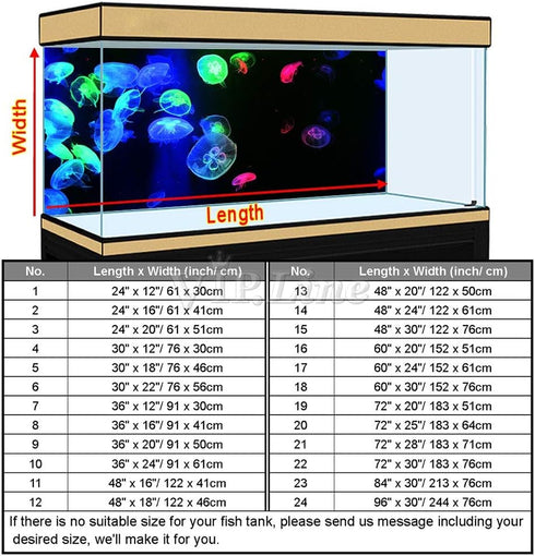 Jellyfish Aquarium Background Poster PVC Fish Tank Decorations Landscape (36" x 20"/ 91 x 50cm)...